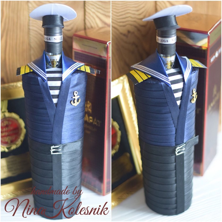 Чехол на бутылку ВМФ моряк