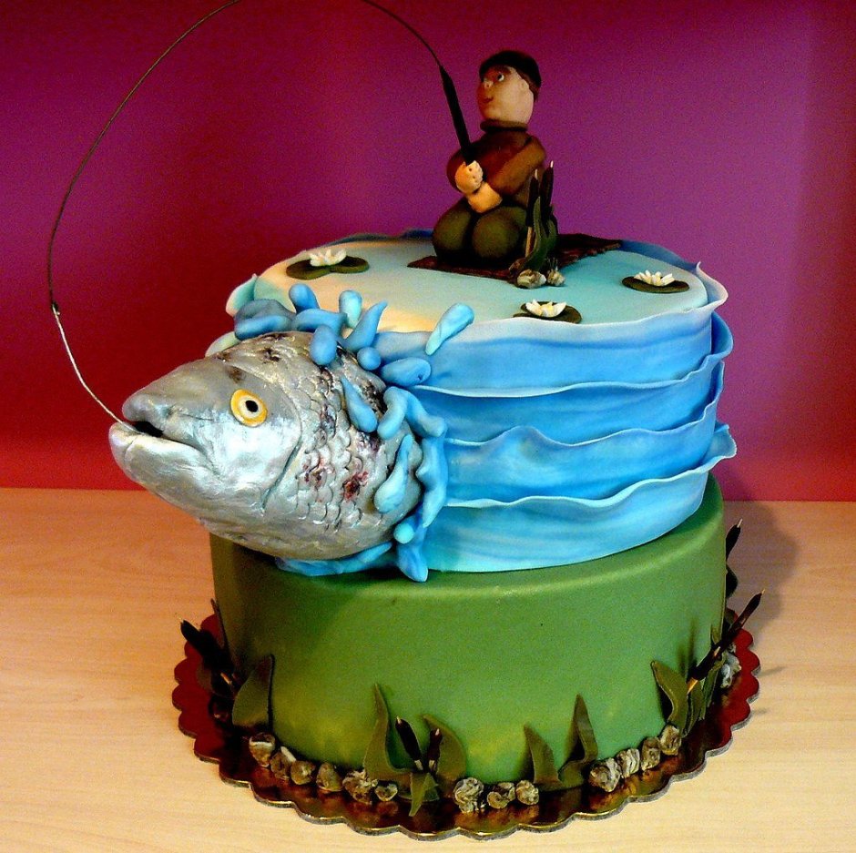 Открытка Happy Birthday для рыбака
