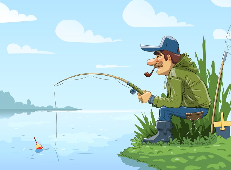 Рыбак мультяшный