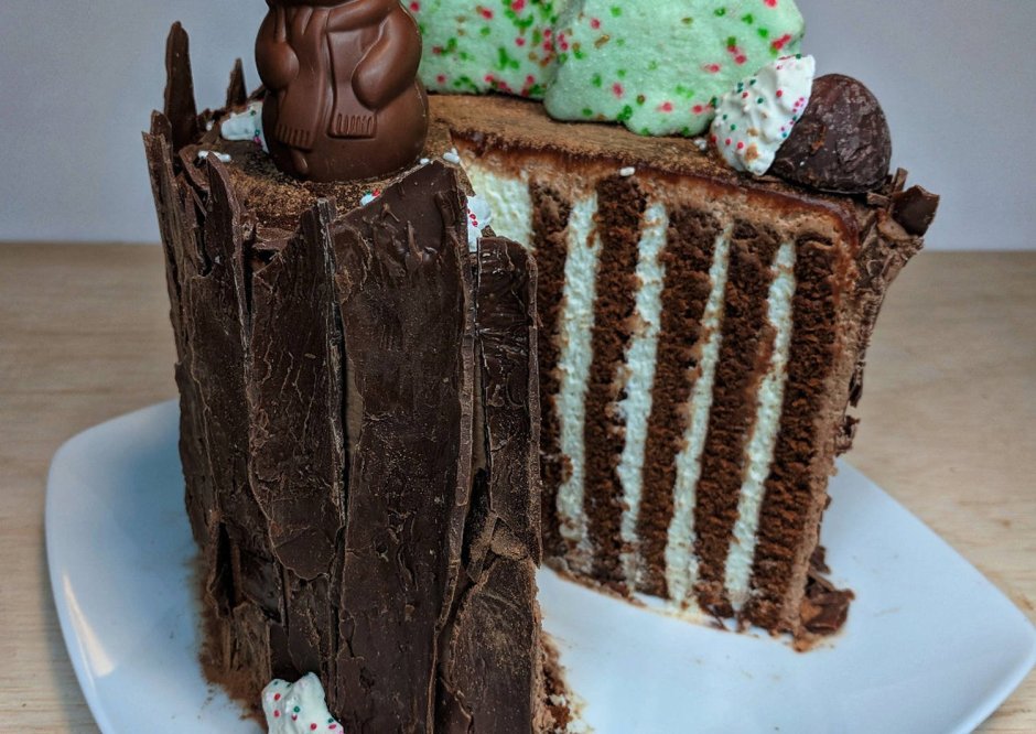 Шоколадный торт с вертикальными коржами