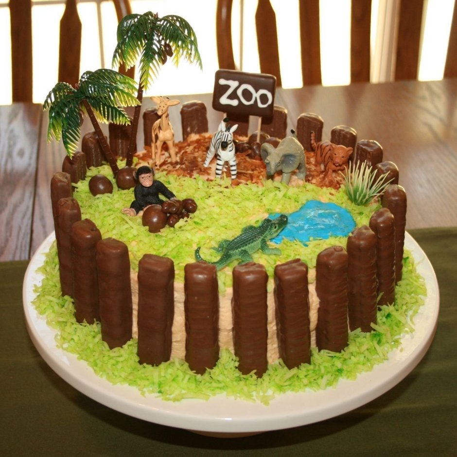 Детский торт в стиле джунгли