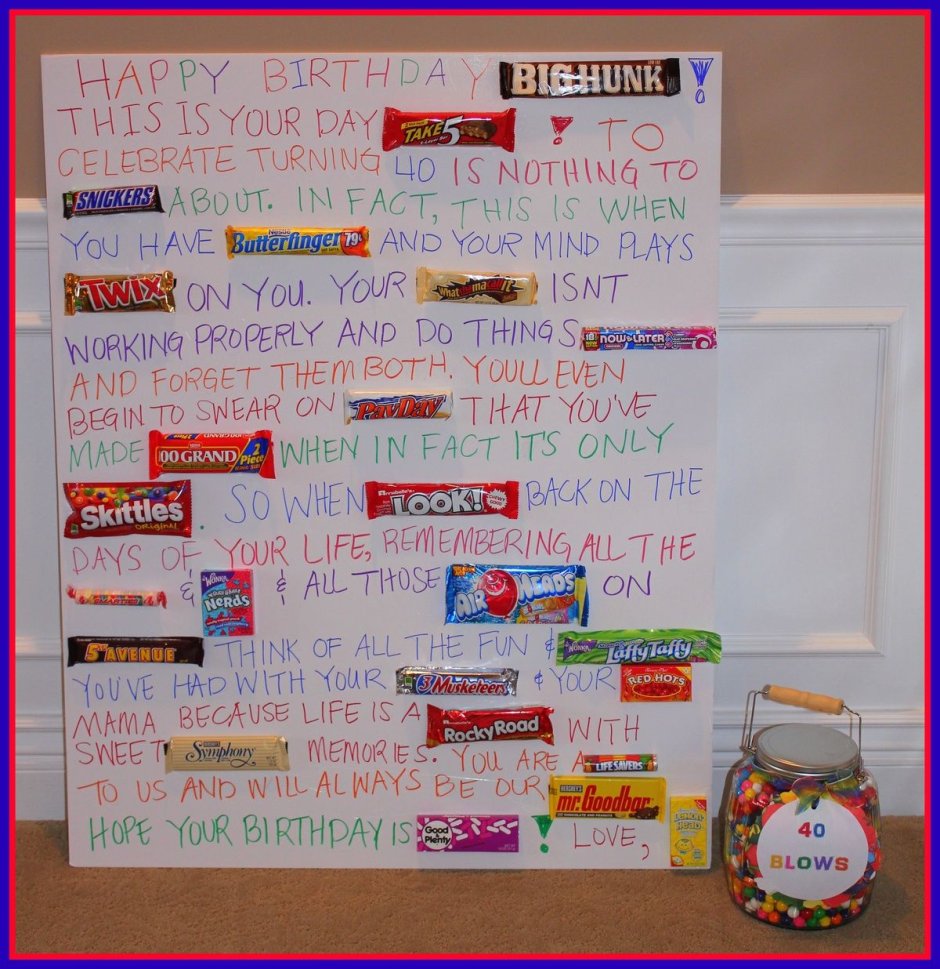 Плакат с продуктами на день рождения