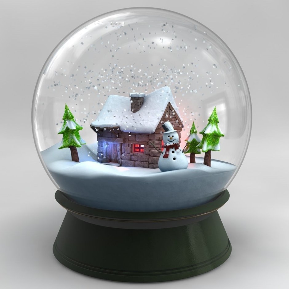 Стеклянный шар со снегом