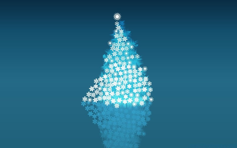 Новогодняя елка на синем фоне