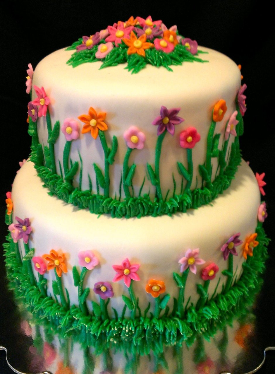 Birthday Cake and Flowers