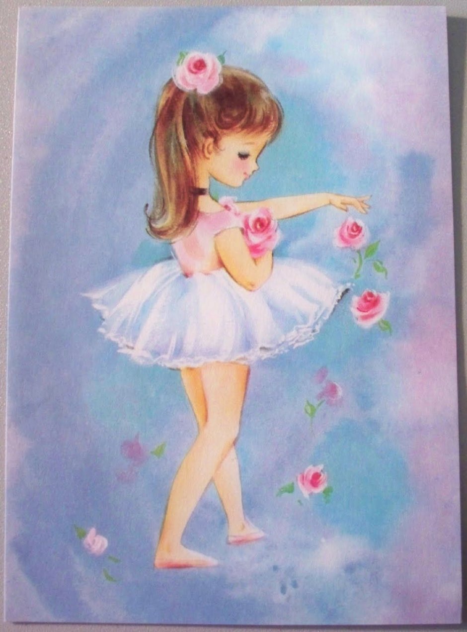 Маленькая балерина акварель
