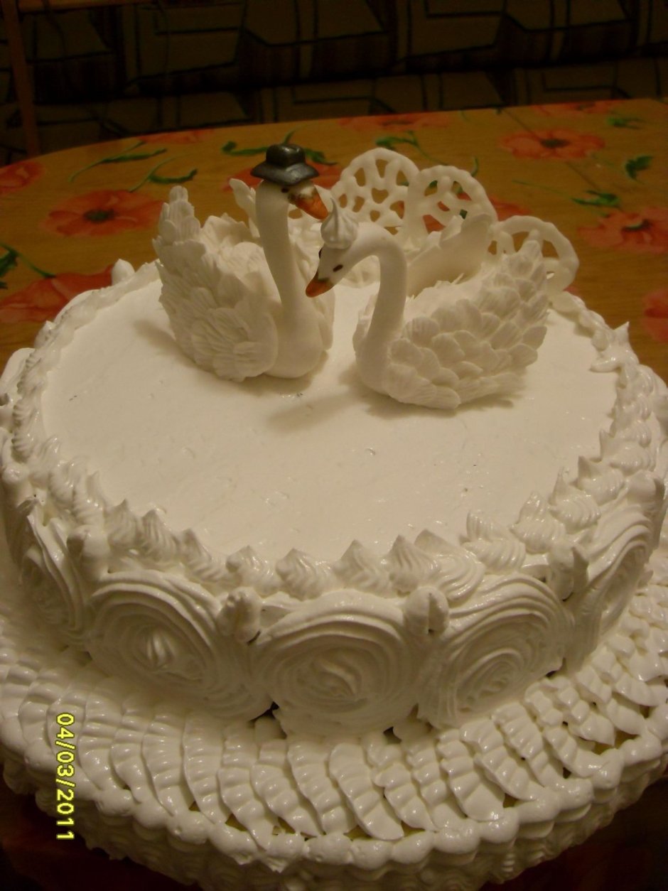 Wedding Cake with Swans stock