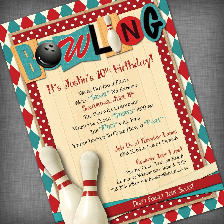 Bowling Party Invitation