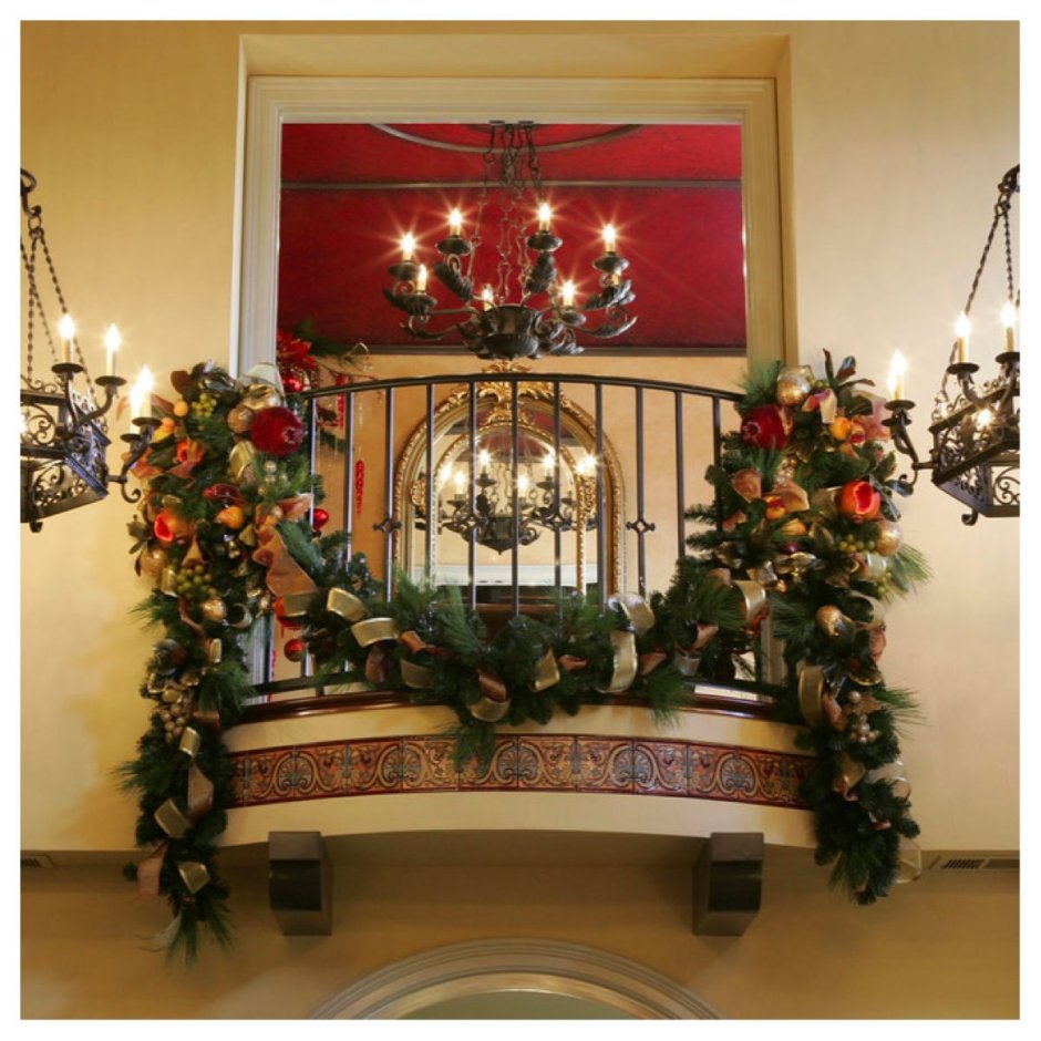 Балконы украшенные к Рождеству