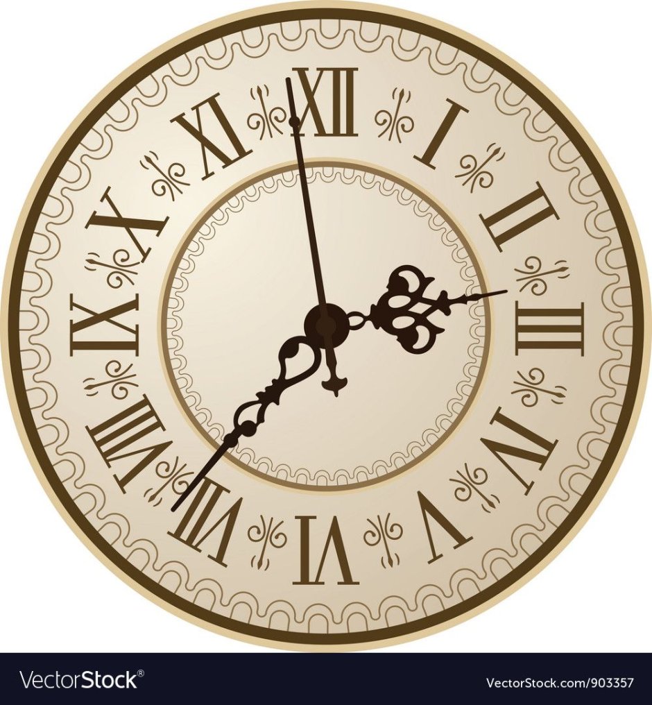 Циферблат с римскими цифрами новогодние часы