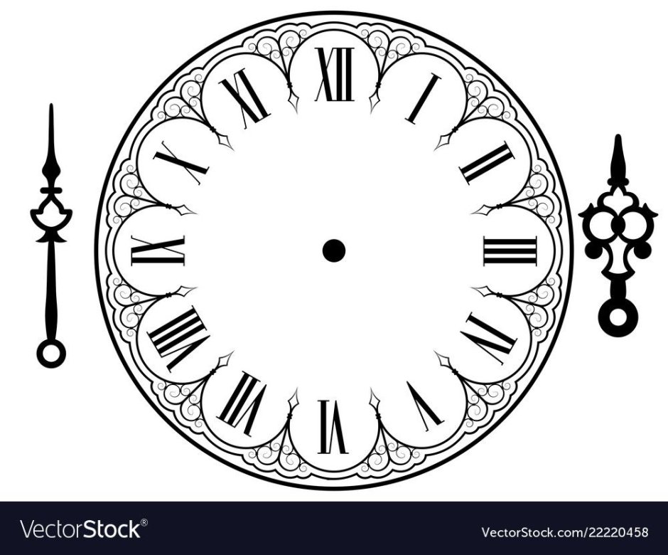 Новогодние часы с римским циферблатом вектор