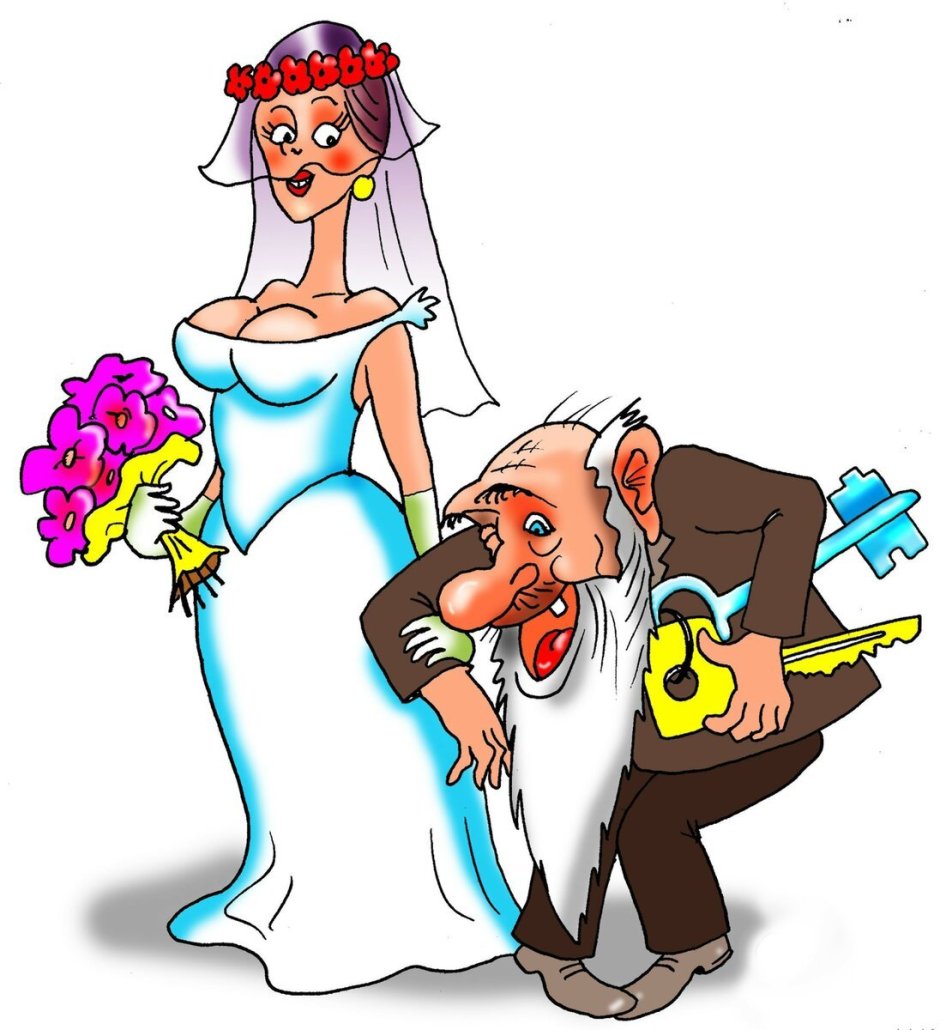 Жених и невеста смешные вектор
