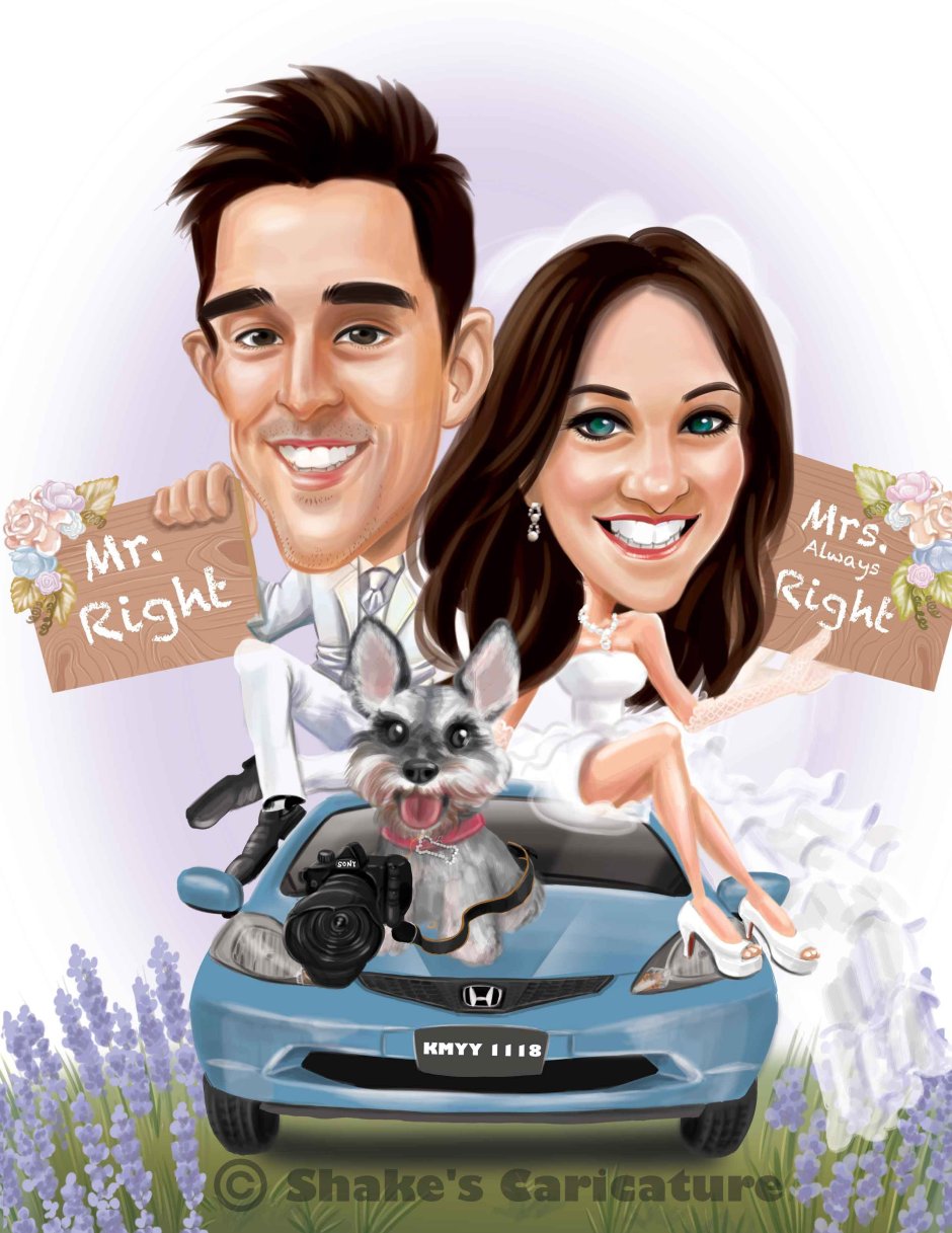 Wedding caricature