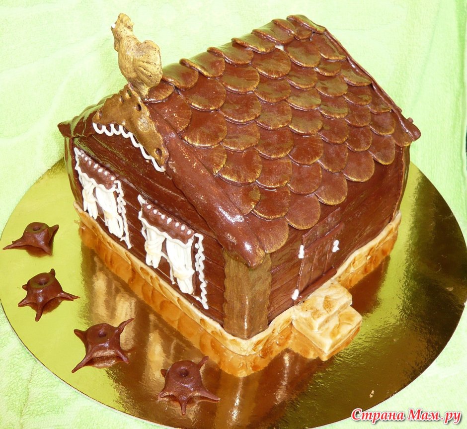 Шоколадный домик из творога и печенья
