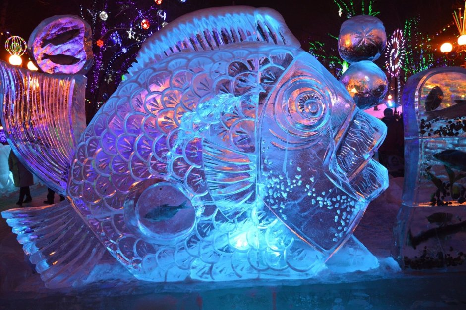 Выставка ледяных скульптур в Ширяево 2021