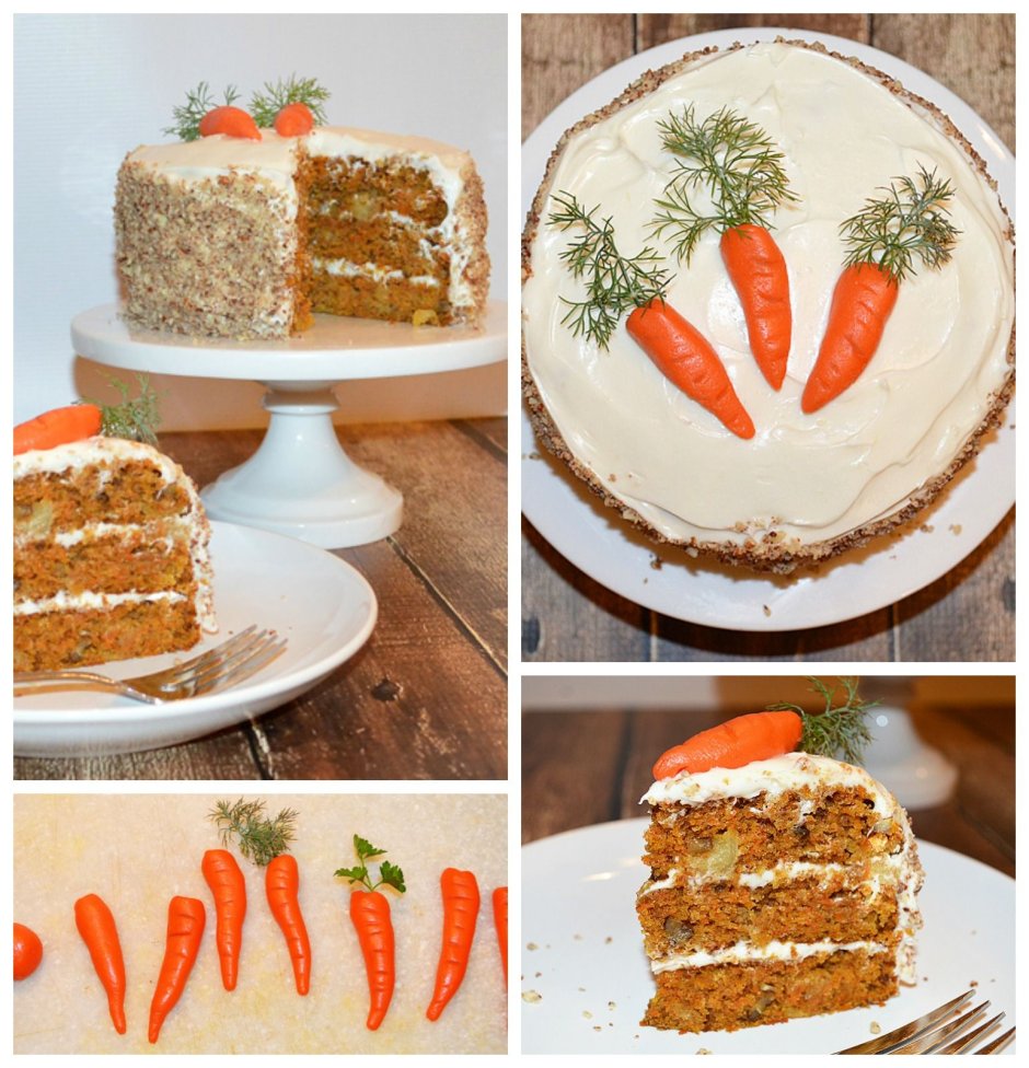 Морковный торт с вишневым конфи