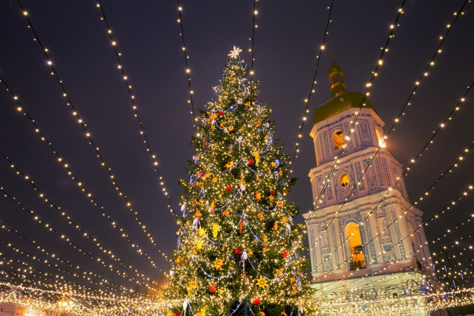 Новогодняя елка в Киеве на Софиевской площади 2021