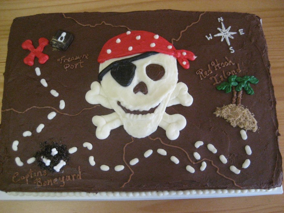 Торт для пиратской вечеринки для детей