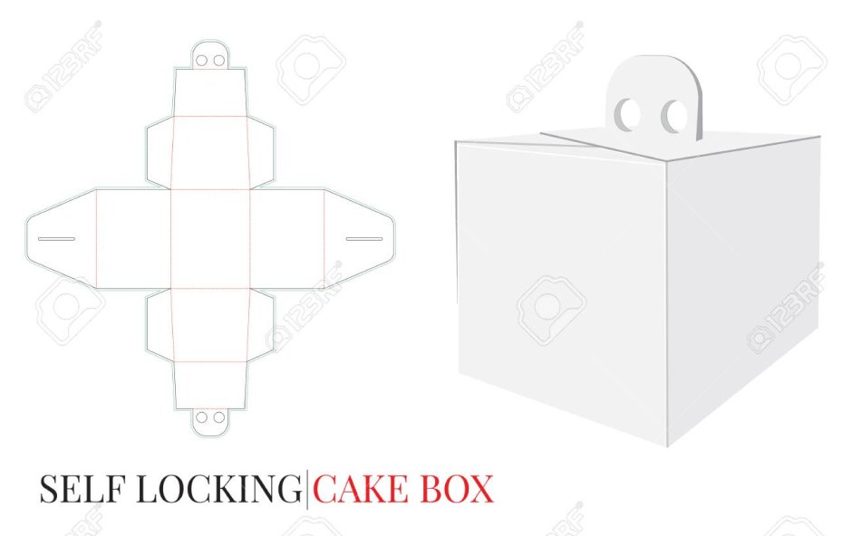 Развертка коробки для торта