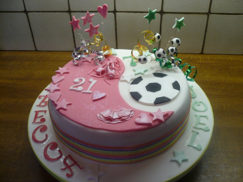 Двойной торт для девочек на день рождения