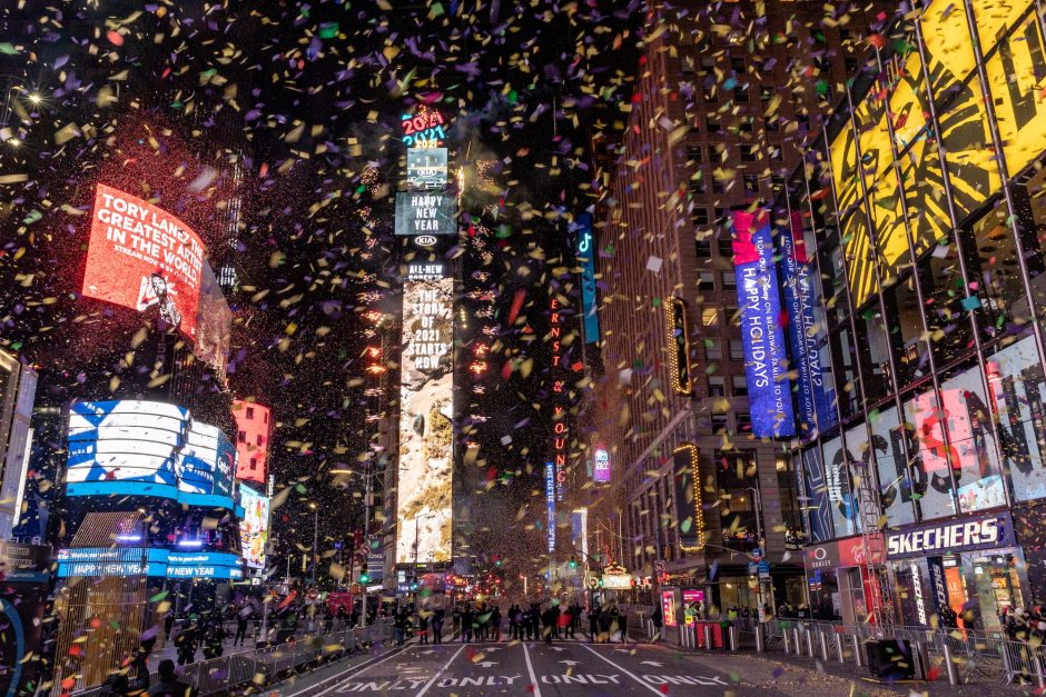 Таймс-сквер Нью-Йорк новый год