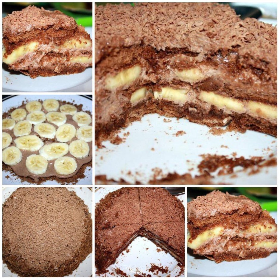Банановый торт без выпечки "Трюфельдинья"