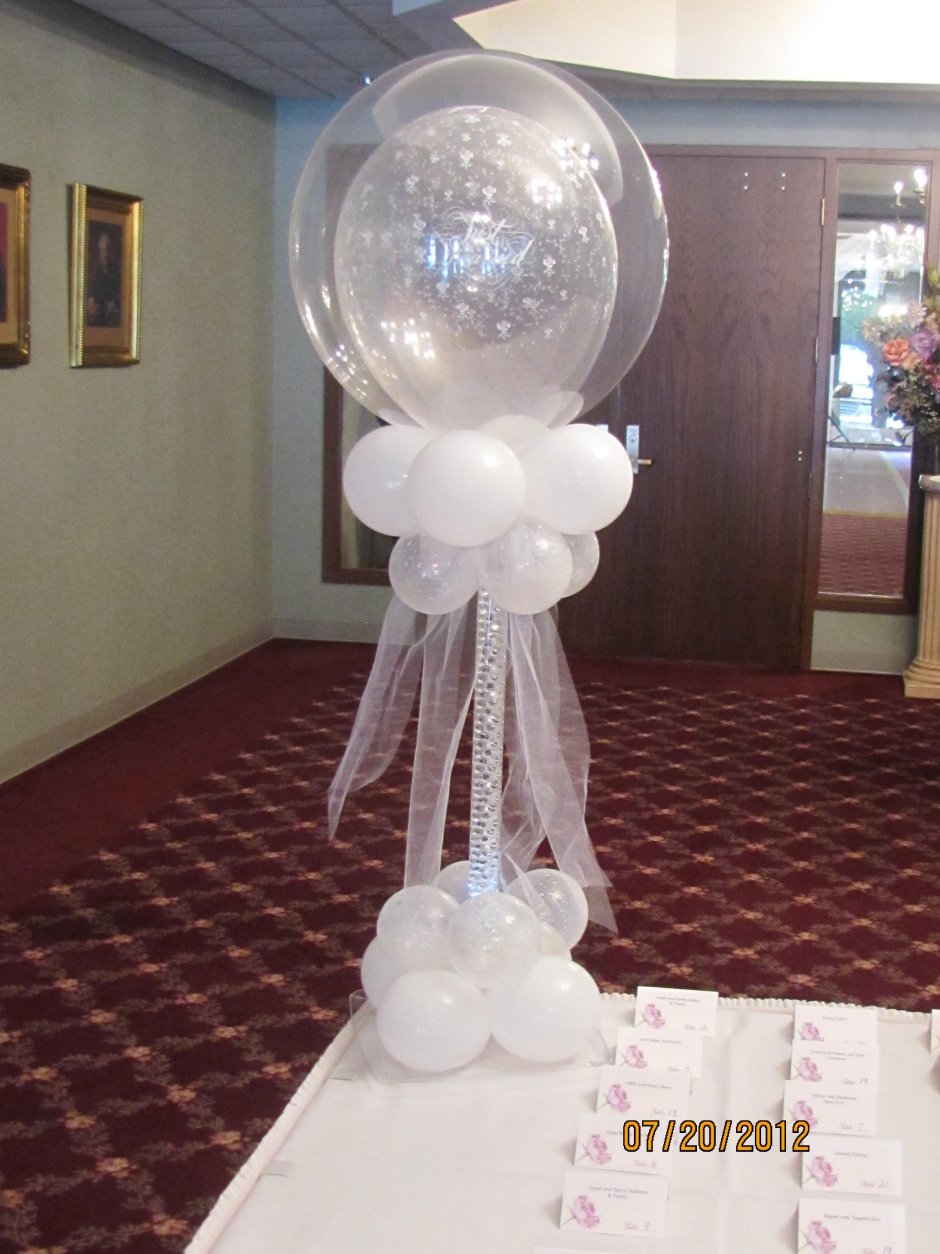 Стойки из шаров на свадьбу