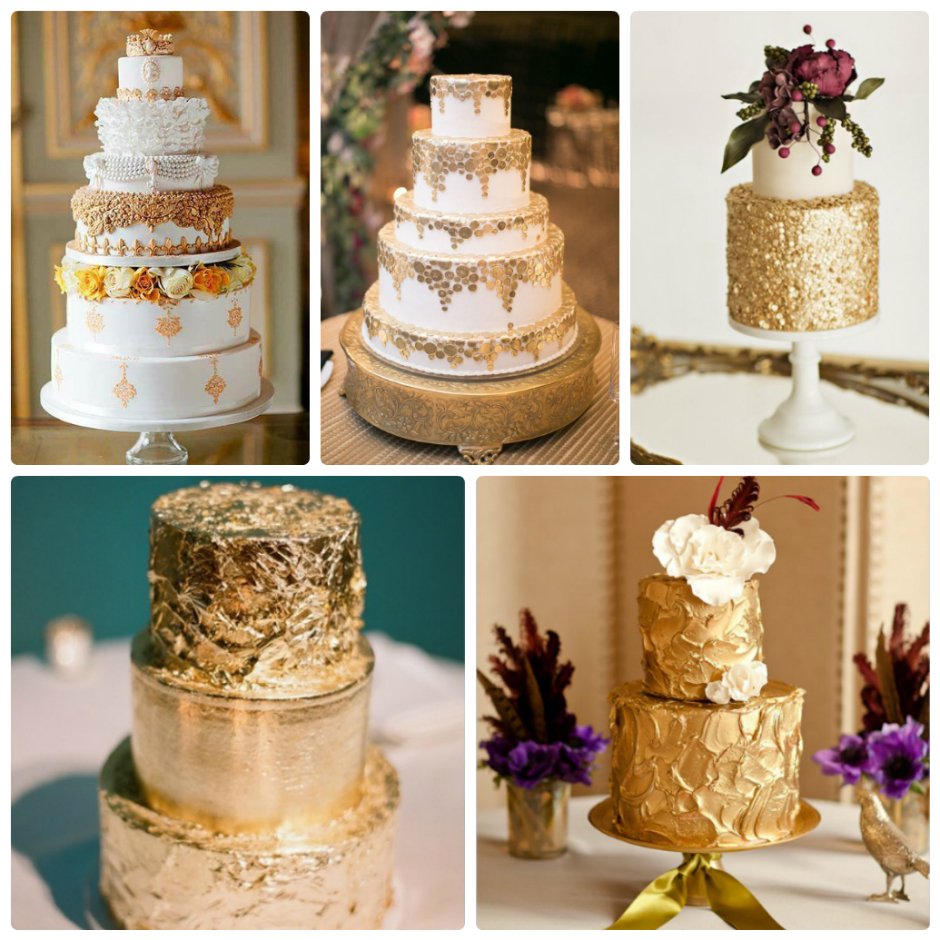 Торт в золотом стиле