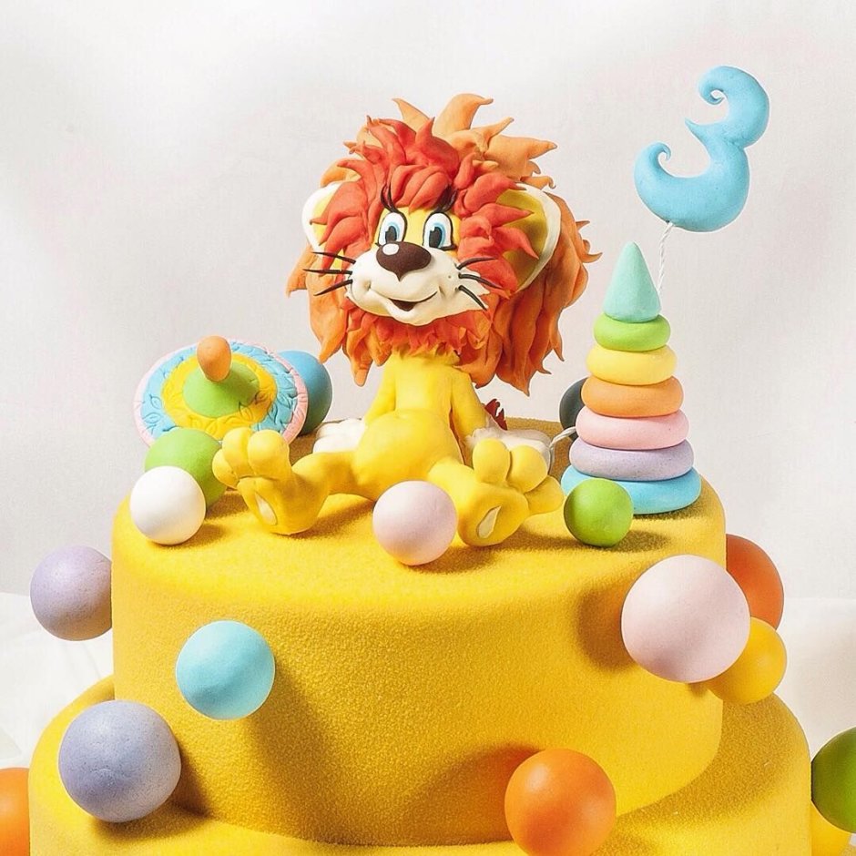 Детский торт со львенком