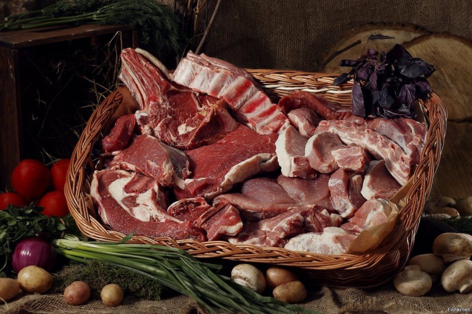Мясо на базаре Казахстана