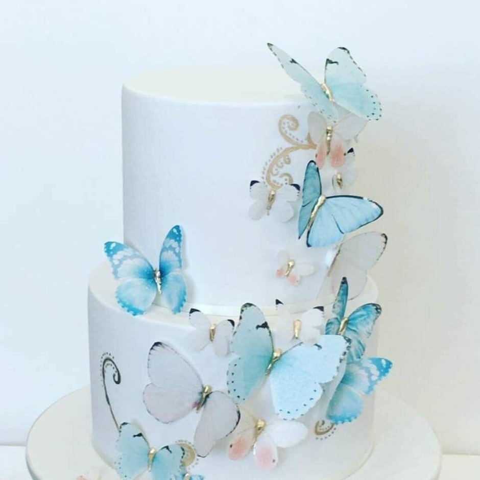 Детский торт с бабочками