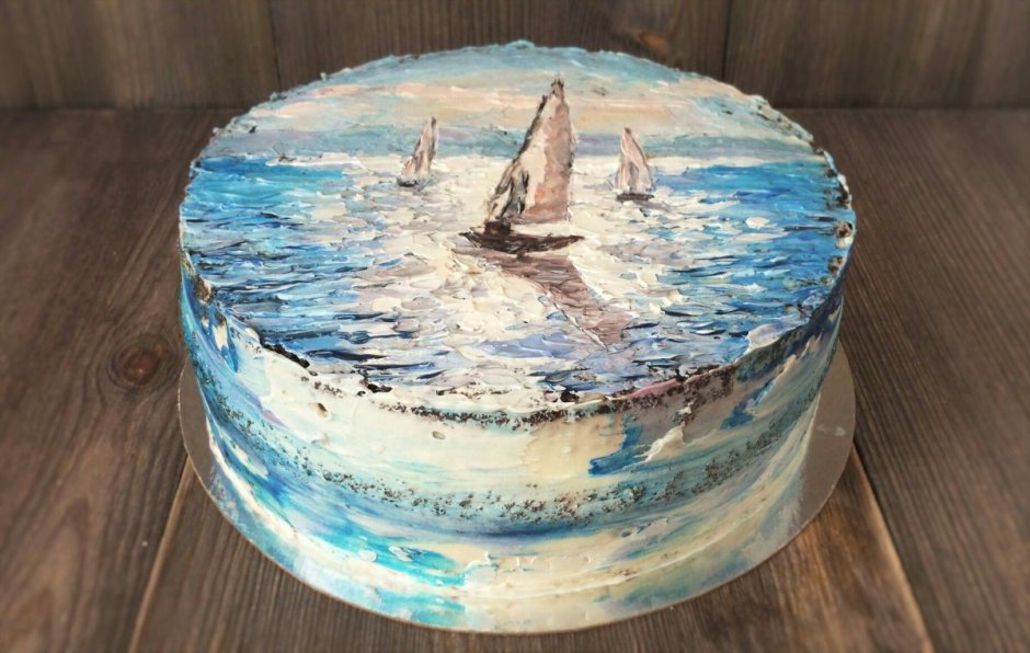 Торт с изображением моря