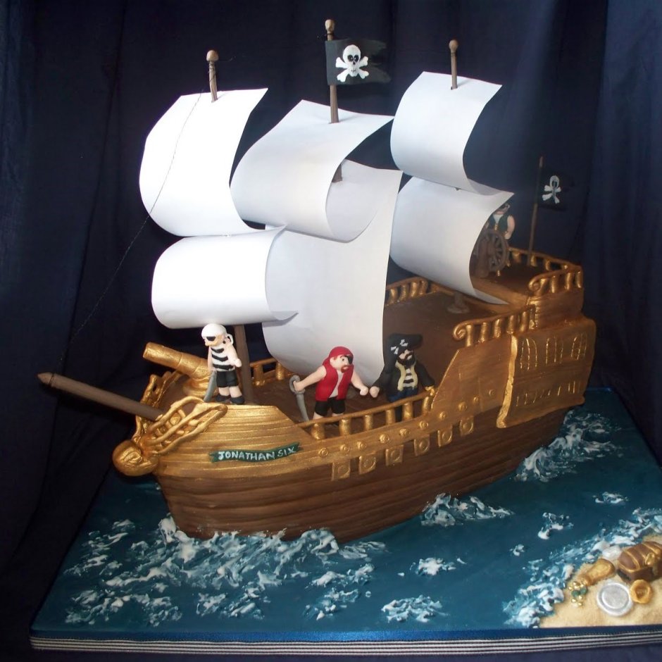 Торт в виде пиратского корабля
