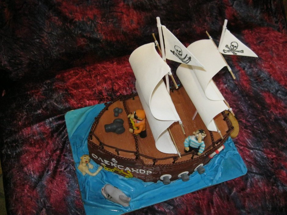 Торт корабль шоколадный