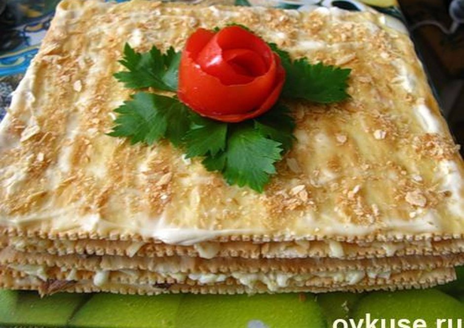 Закусочный торт Наполеон мясной