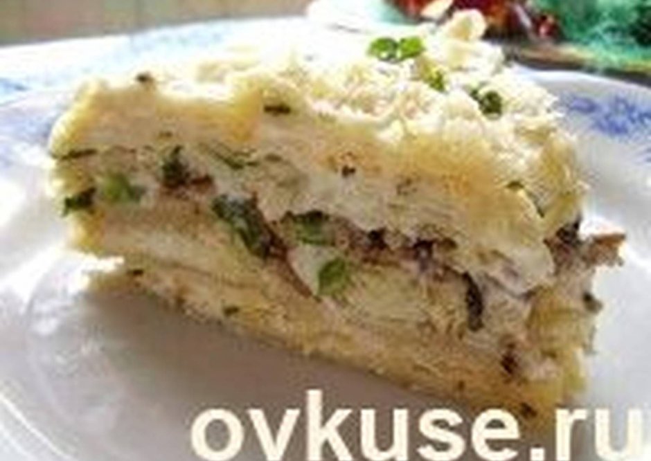 Закусочный "Наполеон" с сыром, ветчиной и ананасом