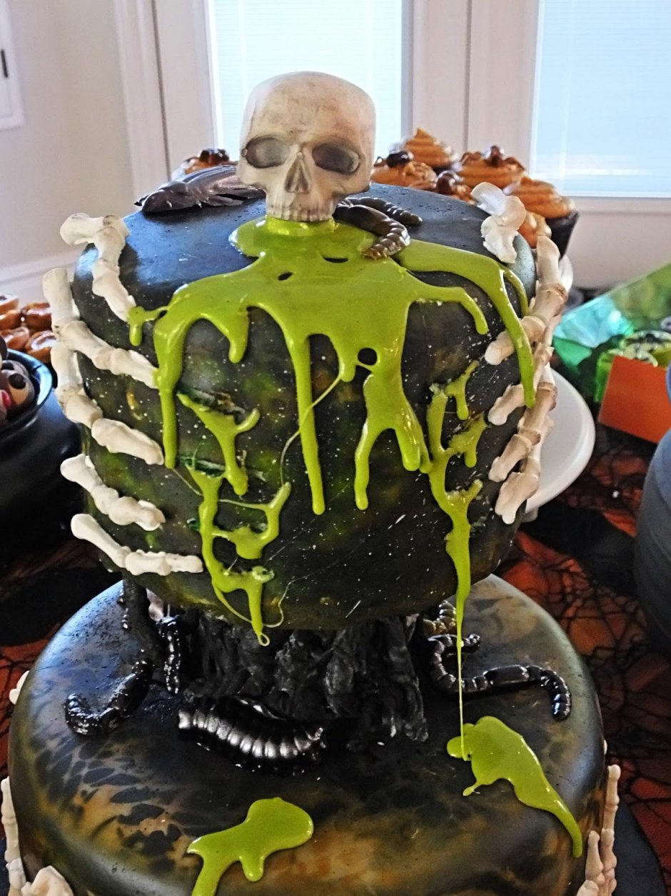 Торт на вечеринку в стиле зомби