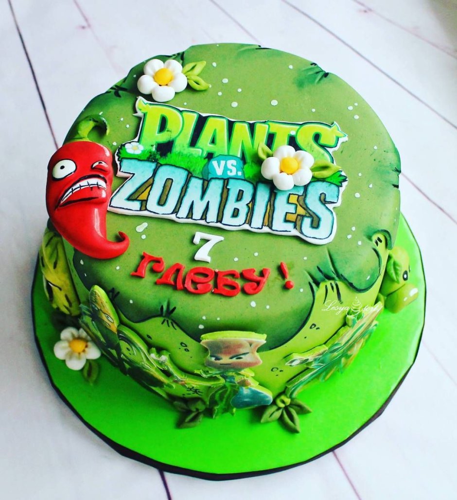 Торт для мальчика зомби против растений