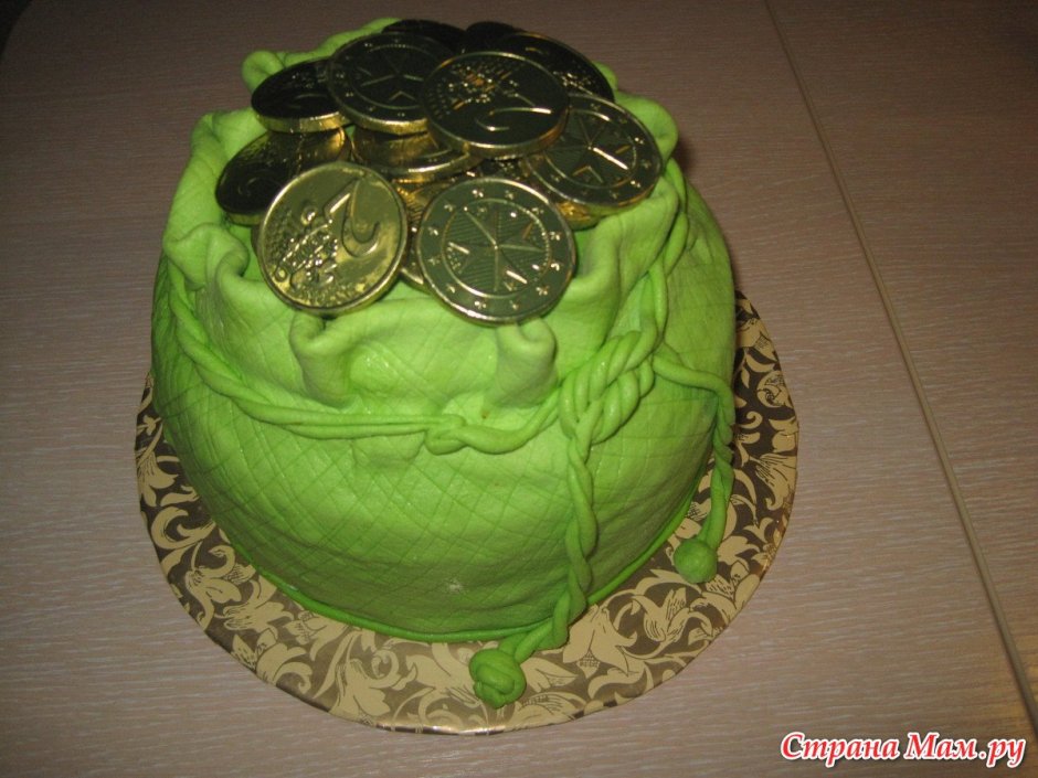 Торт мешок с монетами