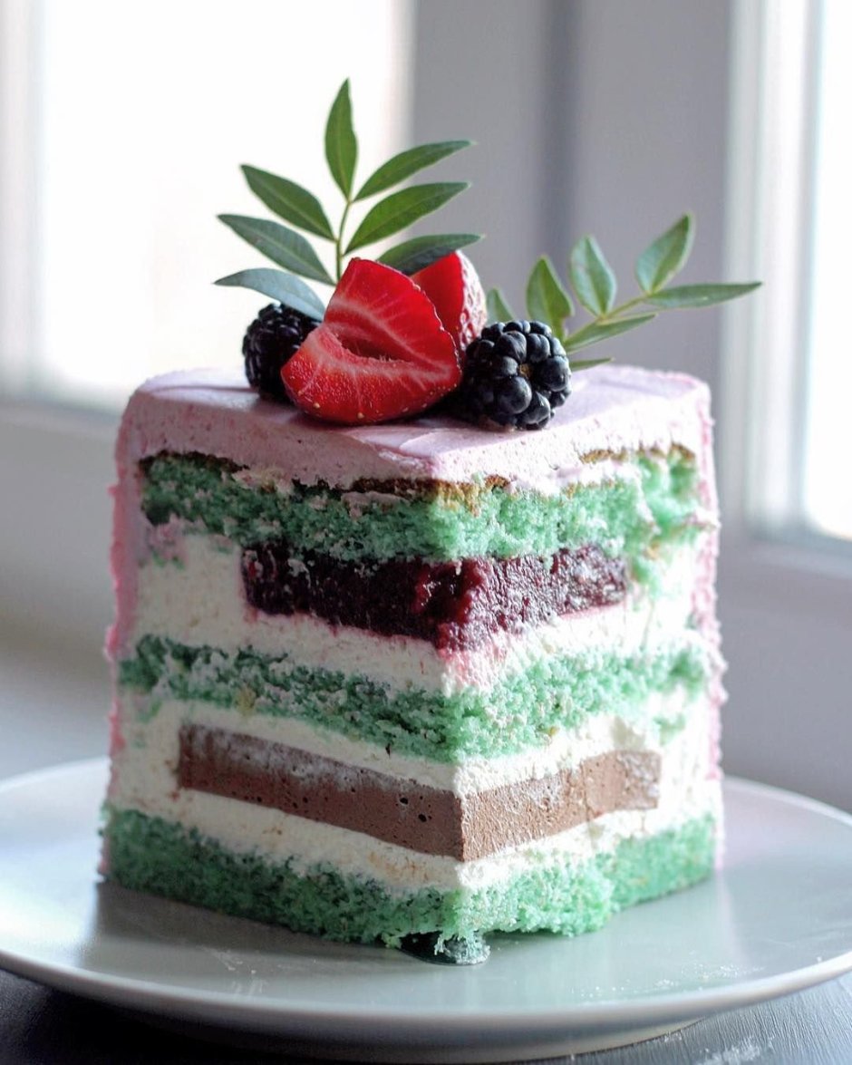 Торт «мята базилик малина»