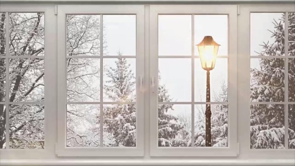 Фотообои зима за окном