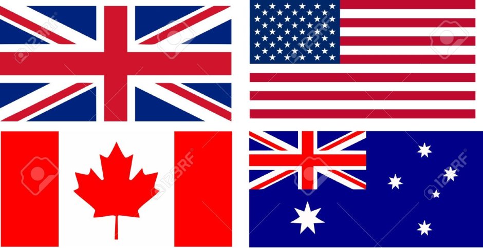 Флаги Канады Великобритании США И Австралии