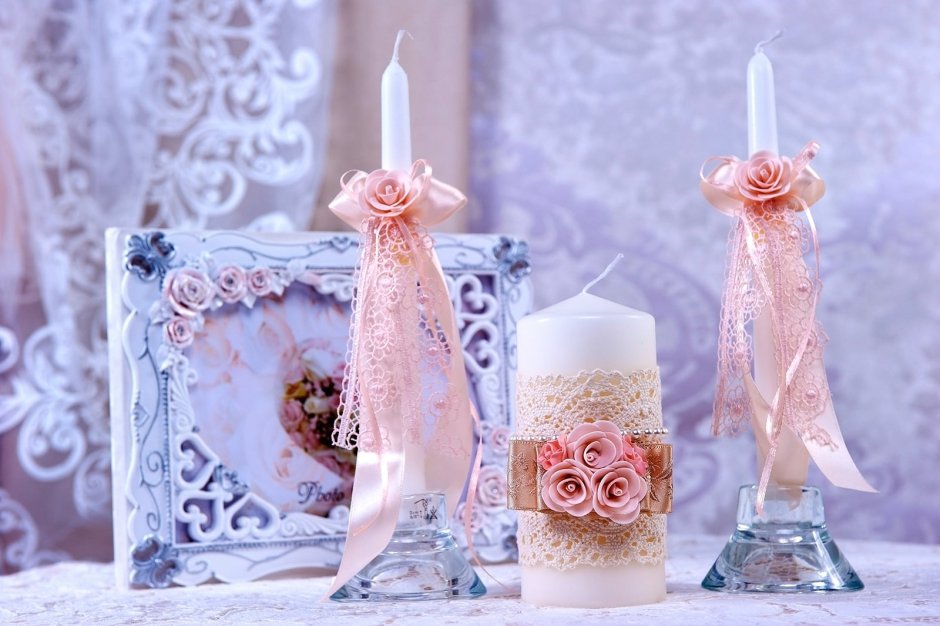 Свадебные свечи на прозрачном фоне
