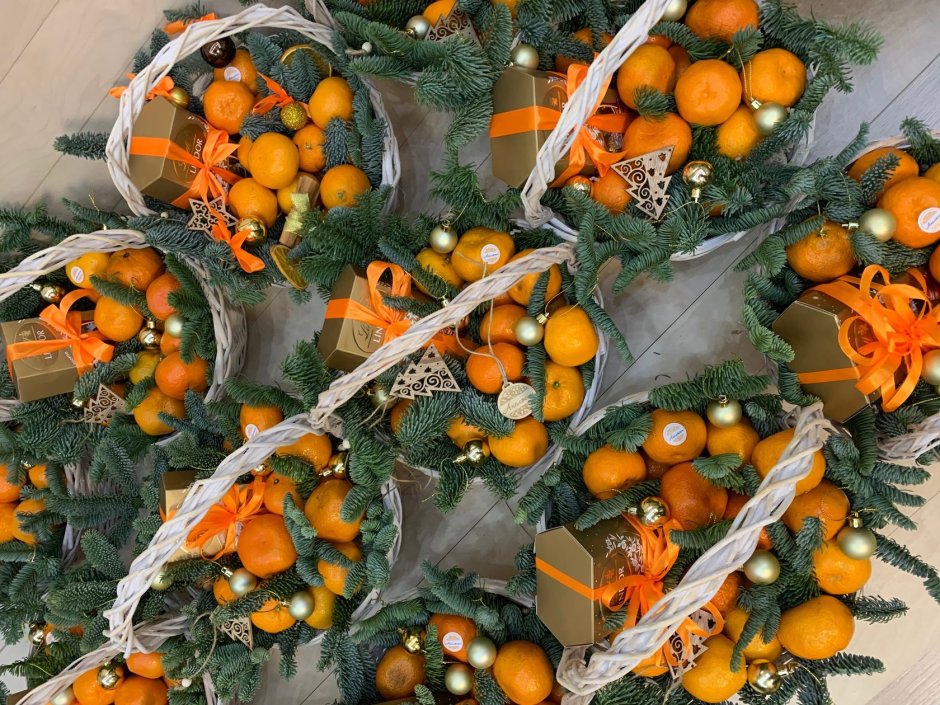 Рождественские венки из апельсинов