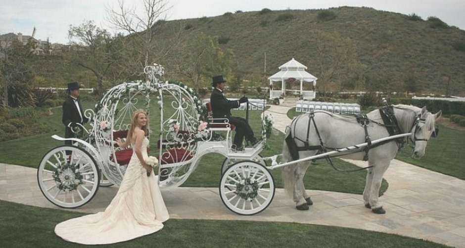 Свадебная карета с лошадьми