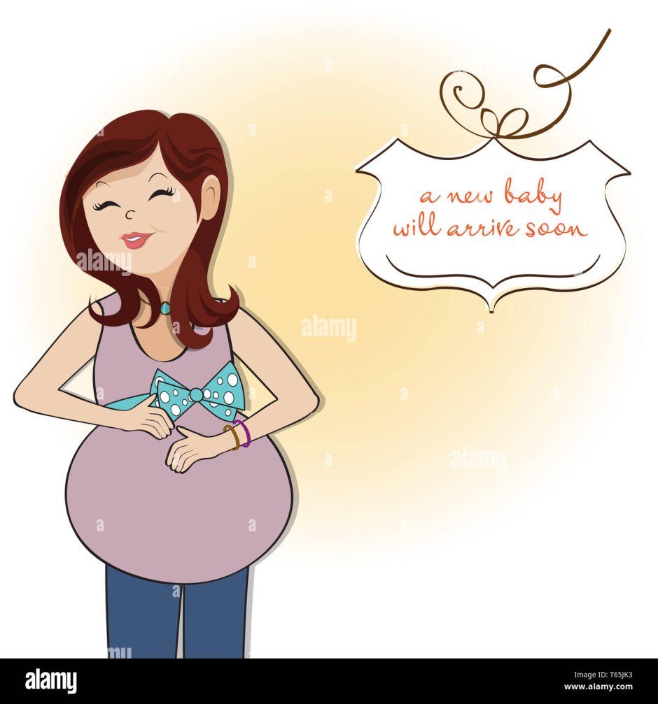 Беременная открытка