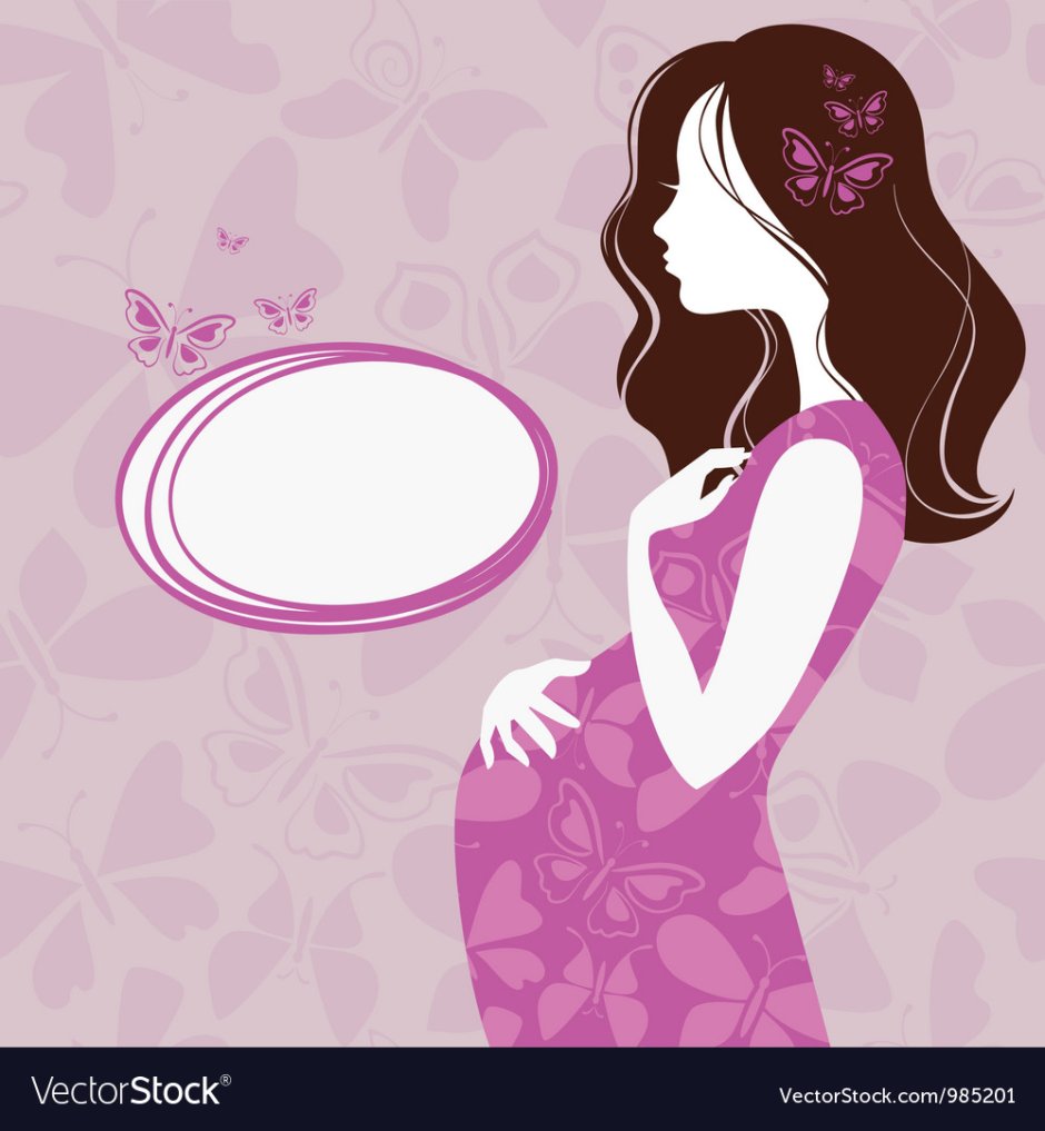 Векторные изображения беременной женщины сиреневый