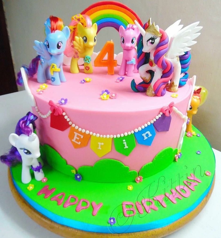 Торт с поняшками на день рождения девочке