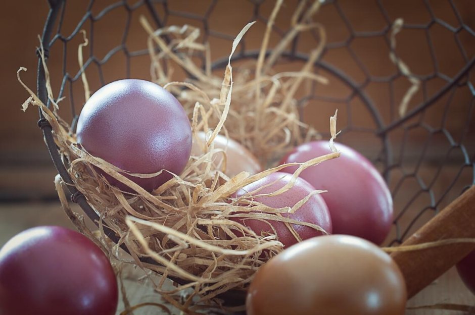 Пасхальная фотосессия красные яйца
