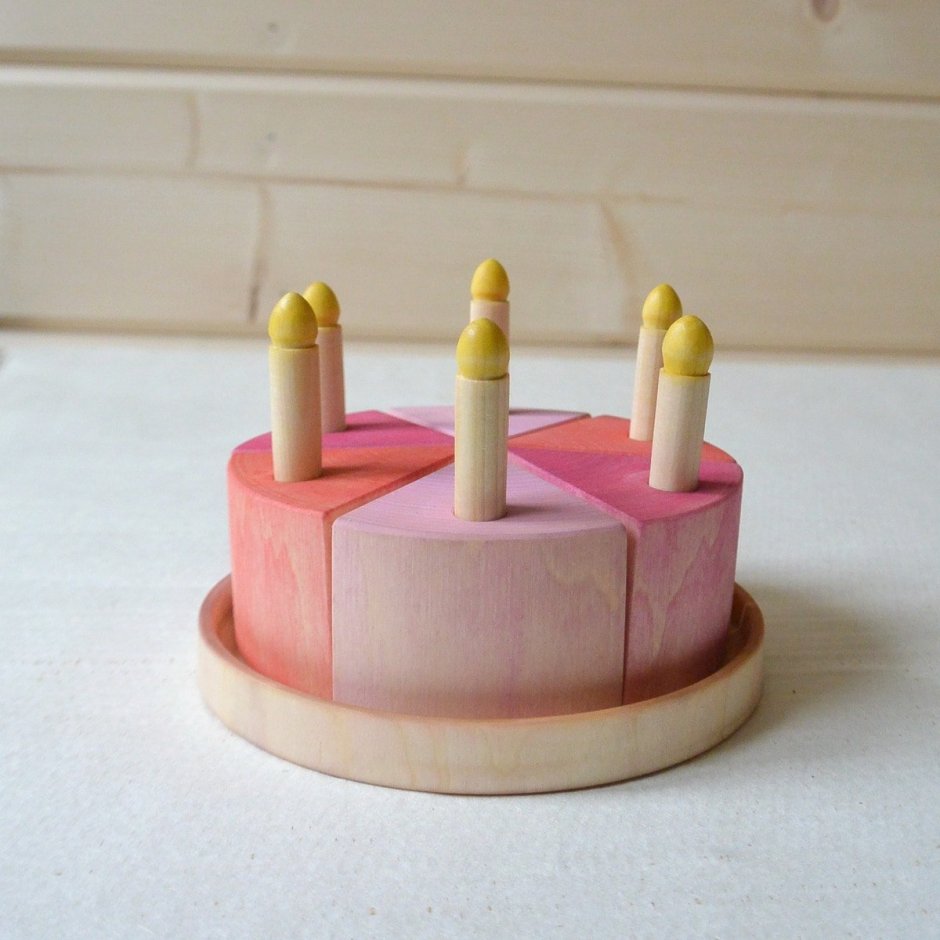 Деревянный торт игрушка